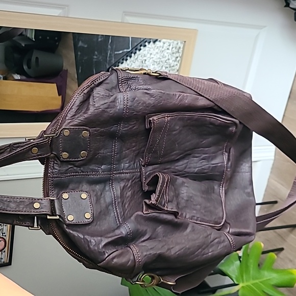 Liu Jo Genuine Leather soft brown bowling style crossbody bag - Picture 16 of 17